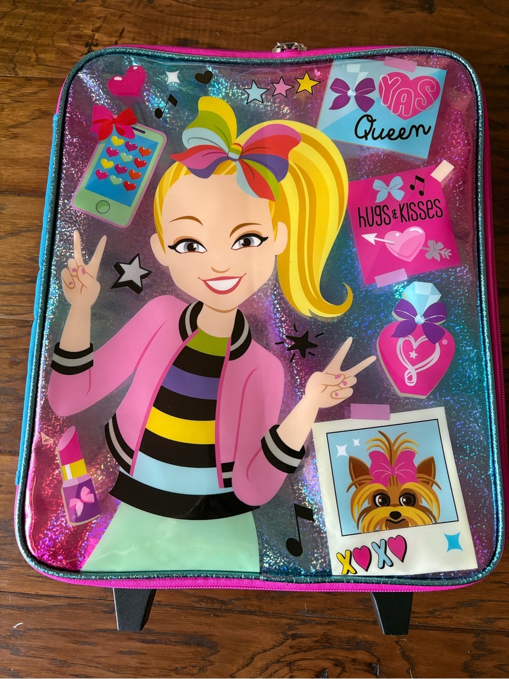 JoJo Siwa Kids Rolling Suitcase Carry On Luggage Travel Bag Bioworld